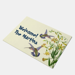 Kolibri-Vogel-Tier-Blumen-Blumengarten Fußmatte