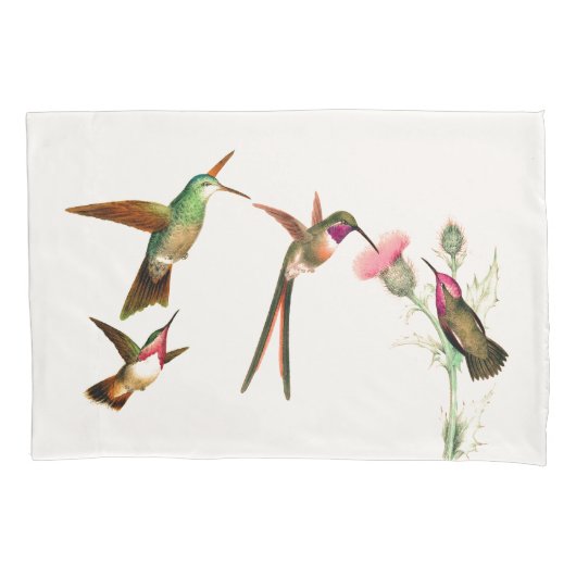 Kolibri-Vogel-Tier-Blumen-Kissenbezug Kissenbezug (Vorderseite)