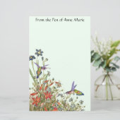 Kolibri-Vogel-Tier-Blumen mit Blumen Briefpapier