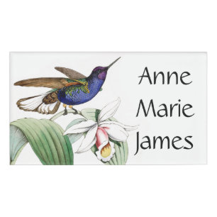 Kolibri-Vogel-Tier-Blumen-Namensumbau Namenschild