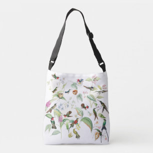 Kolibri-Vogel-Tier-Blumen-Nest-Taschen-Tasche Tragetaschen Mit Langen Trägern