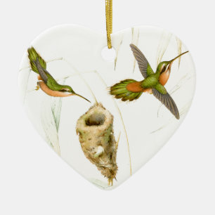 Kolibri-Vogel-Tier-Blumen-Tier-Verzierung Keramik Ornament