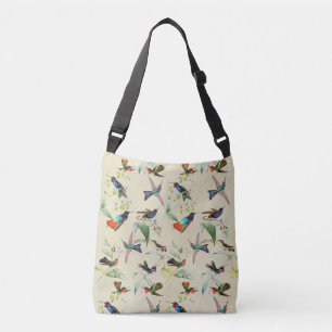 Kolibri-Vogel-Tier-Blumen-TierTaschen-Tasche Tragetaschen Mit Langen Trägern