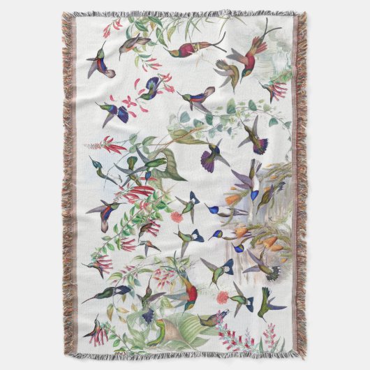 Kolibri-Vogel-Tier-Blumenthrow-Decke Decke (Vorderseite Vertikal)