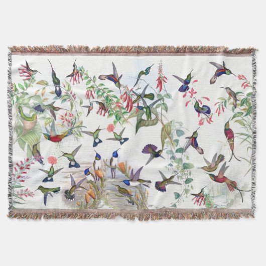 Kolibri-Vogel-Tier-Blumenthrow-Decke Decke (Vorderseite)