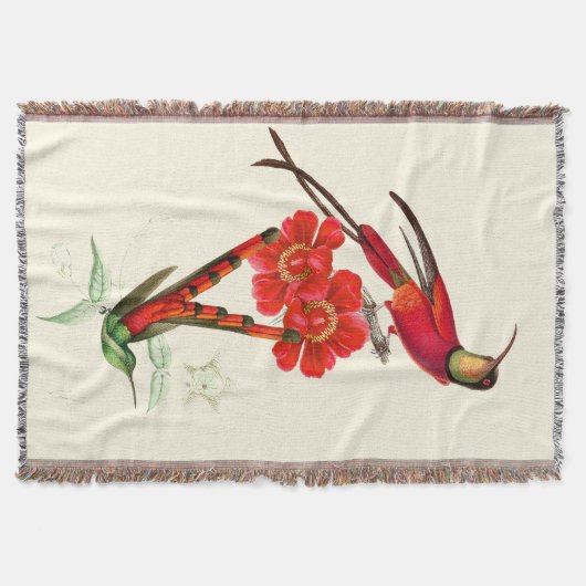 Kolibri-Vogel-Tier-BlumenWurfs-Decke Decke (Vorderseite)