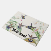 Kolibri-Vogel-Tier-Orchideen-Blumen-Fußmatte Fußmatte (Schrägansicht)