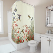 Kolibri-Vogel-Tier-Tier-BlumenBlumen Duschvorhang (Beispiel)