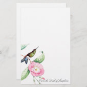 Kolibri-Vogel-Tier-Tier-Briefpapier Briefpapier (Vorne/Hinten)
