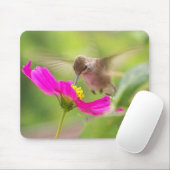 Kolibri-Vogel-Tier-Tier mit Blumen Mousepad (Mit Mouse)