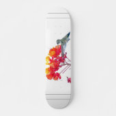 Kolibri-Vogel-Tier-Tier mit Blumen Skateboard (Vorne)