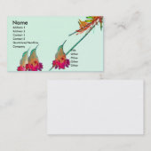 Kolibri-Vogel-Tier-Tier mit Blumen Visitenkarte (Vorne/Hinten)