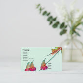Kolibri-Vogel-Tier-Tier mit Blumen Visitenkarte (Stehend Vorderseite)