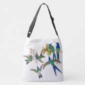 Kolibri-Vogel-TierBlumen-Schulter-Taschen-Tasche Tragetaschen Mit Langen Trägern (Rückseite)