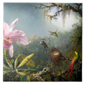 Kolibri-Vogel-Tierblumenwild lebende tiere Fliese (Vorderseite)