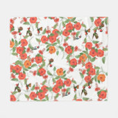 Kolibri-Vogel-tropische Blumen-Fleece-Decke Fleecedecke (Vorderseite (Horizontal))