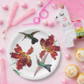 Kolibri-Vogel-Tulpe-Blumen-Papierplatte Pappteller (Party)