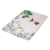 Kolibri-Vogel-Wildblume-Blumen-Bad-Matte Badematte (Schrägansicht)