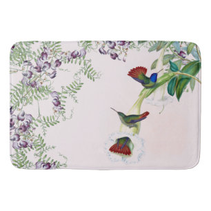 Kolibri-Vogel-Wildblume-Blumen-Bad-Matte Badematte
