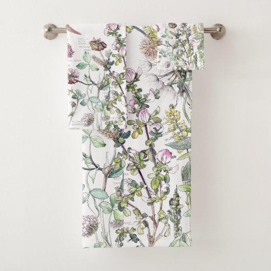 Kolibri-Vogel-Wildblume-Blumen-Bad-Tuch-Set Badhandtuch Set (Insitu)