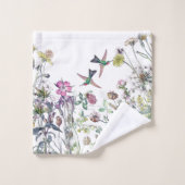 Kolibri-Vogel-Wildblume-Blumen-Bad-Tuch-Set Badhandtuch Set (Waschlappen)