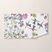 Kolibri-Vogel-Wildblume-Blumen-Bad-Tuch-Set Badhandtuch Set (Handtuch)