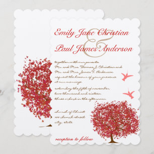 Kolibri vom roten Baum Hochzeitseinladung Einladung