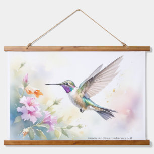 Kolibri Wandteppich Mit Holzrahmen