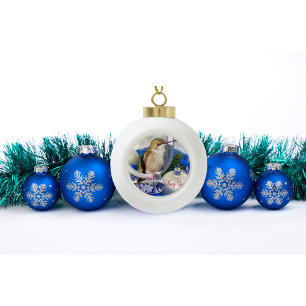Kolibri-Weihnachtsschmuck Keramik Kugel-Ornament