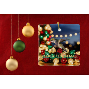 Kolibri-Weihnachtsschmuck Keramikornament