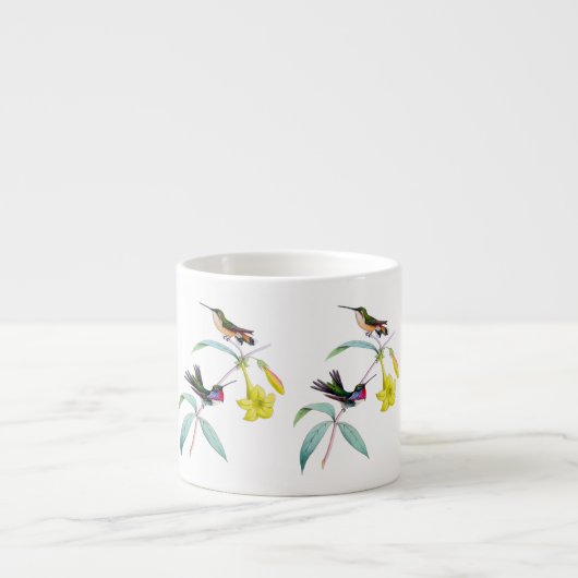 Kolibri-Wildblumebotanische Espresso-Tasse Espressotasse (Vorderseite)