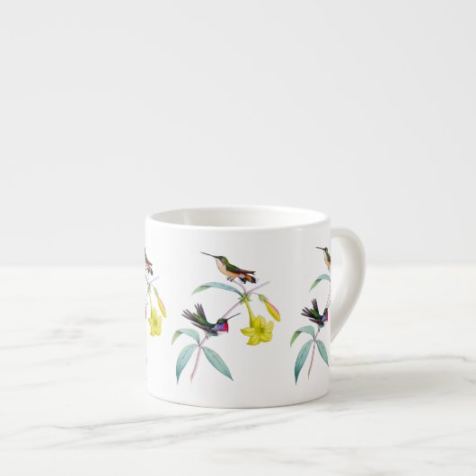 Kolibri-Wildblumebotanische Espresso-Tasse Espressotasse (Vorderseite Rechts)
