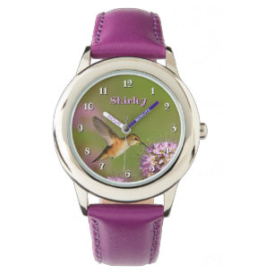 Kolibri-Wildblumen-Mädchen Armbanduhr