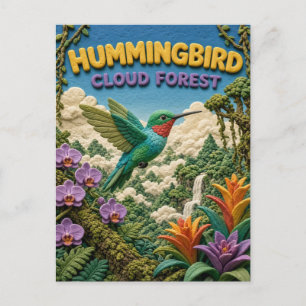 Kolibri Wolkenwald Modern KlayKoo Postkarte