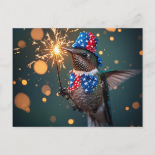 Kolibri zum Feiern des Vierten Juli Einladungspostkarte