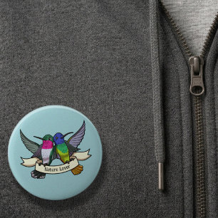 Kolibribenutzerdefinierter Text Vögel halten Band  Button