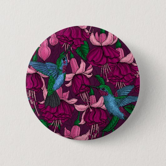 Kolibrigarten Button (Vorderseite)