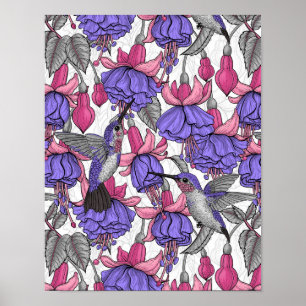 Kolibrigarten in Melrose und Pink Poster