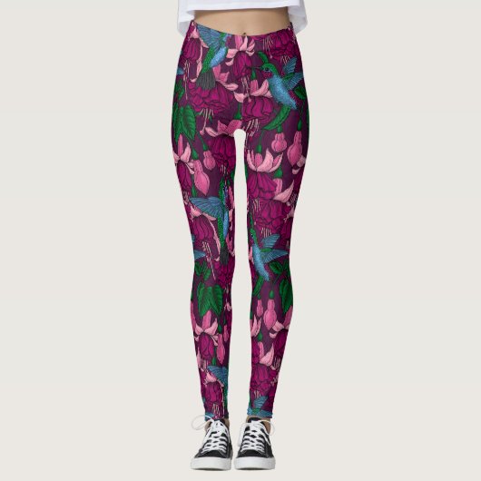Kolibrigarten Leggings (Vorderseite)