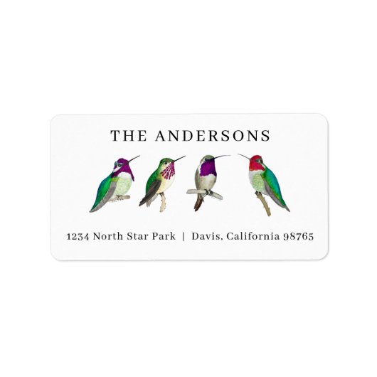 Kolibris Adresse Adressaufkleber (Vorne)