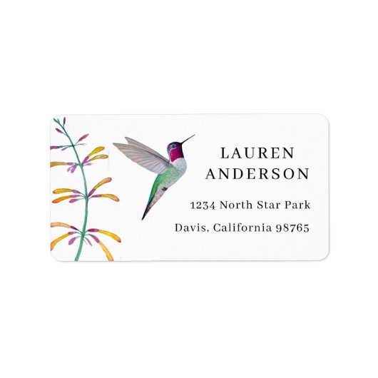 Kolibris Adresse Adressaufkleber (Vorne)