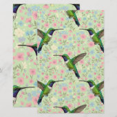 Kolibris auf floralem Hintergrund Briefpapier (Vorne/Hinten)