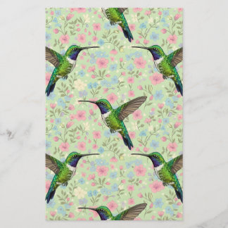 Kolibris auf floralem Hintergrund Briefpapier