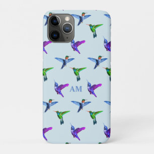 Kolibris auf hell türkisblauem Hintergrund & Monog Case-Mate iPhone Hülle