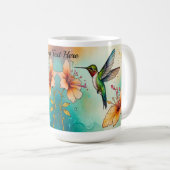 Kolibris Blumen Personalisieren Kaffeetasse (VorderseiteRechts)
