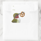 Kolibris (Bretzel) Quadratischer Aufkleber (Tasche)