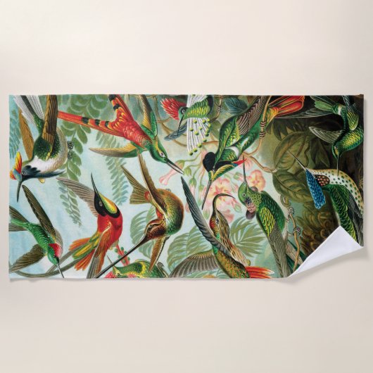 Kolibris durch Ernst Haeckel Strandtuch (Vorderseite)