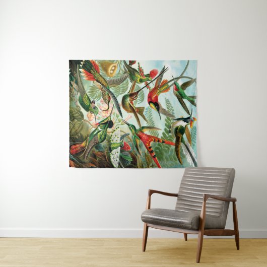 Kolibris durch Ernst Haeckel Wandteppich (Beispiel (Horizontal))