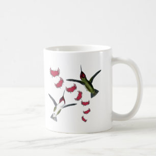 Kolibris Grunge-Herzen mit Flügeln Kaffeetasse