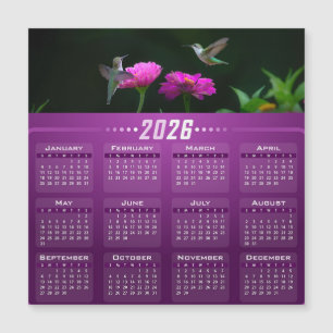Kolibris im Garten Magnetischer Kalenderkarte Magnetkarte